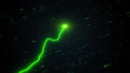 Market Recovery Concept. Successful growth trend Green line graph going Up. Financial data and diagrams. For stock market increase,rising financial data, Investment growth after Covid19 pandemic - Powered by Adobe