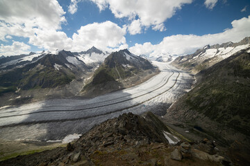beautiful glaciers in the switzerland mountains