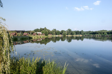 Ichthyopark, or fish attractions in a forest corner.