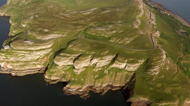 Aerial of the Great Orme headland, Llandudno, Gwynedd, North Wales, United Kingdom