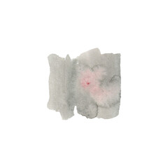 Drawing of watercolor grey stain on white background. Watercolor texture. Background. Isolated