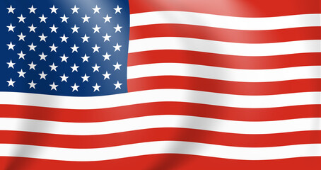Naklejka premium National flag of America. Waving USA banner close up. Vector Illustration. EPS10