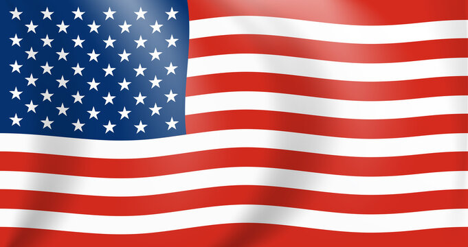 National flag of America. Waving USA banner close up. Vector Illustration. EPS10