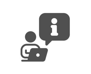 Interview icon. Job information sign. Online business meeting symbol. Classic flat style. Quality design element. Simple interview icon. Vector