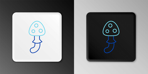 Line Psilocybin mushroom icon isolated on grey background. Psychedelic hallucination. Colorful outline concept. Vector