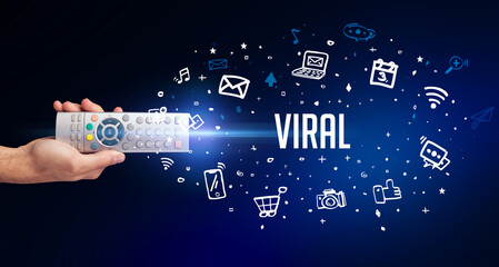 hand holding wireless peripheral concept