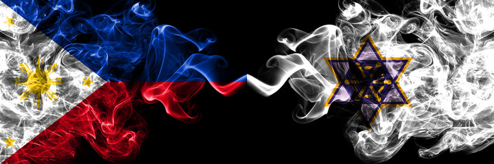 Philippines, Filipino vs Japan, Japanese, Wakkanai, Hokkaido, Soya, Subprefecture smoke flags side by side.