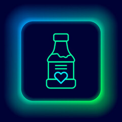 Glowing neon line Vitamin complex of pill capsule icon isolated on black background. Healthy lifestyle. Colorful outline concept. Vector