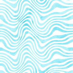 Abstract trendy golvend gestreept aquarel naadloos patroon
