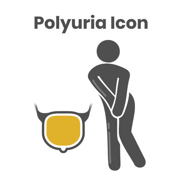 Polyuria icon. Frequent or Urgent Urination conceptual illustration
