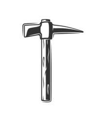 Hammer in vintage style isolated on white background. Vector illustration