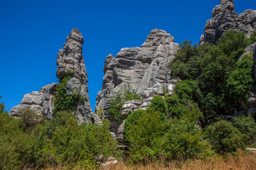 View of the El Torcal de Antequera Natural Park.