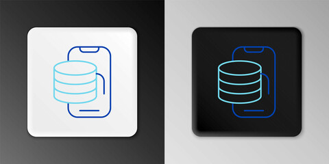 Line Cloud technology data transfer and storage icon isolated on grey background. Colorful outline concept. Vector