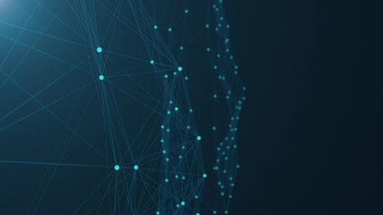 Abstract background with plexus connections wire frame Poly shapes, polygon Polygonal. Seamless looping Animation White Background. Business Presentation, Science And Technology. - Powered by Adobe