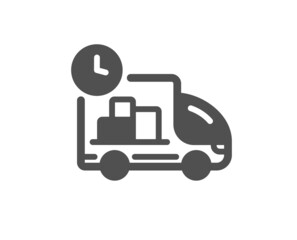 Delivery icon. Truck service sign. Express shipment symbol. Classic flat style. Quality design element. Simple delivery icon. Vector