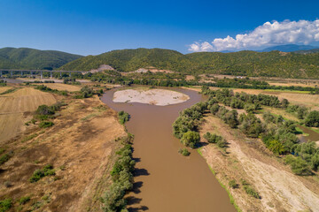 Aerial View of the river Axios