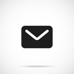 Vector envelope icon. Black symbol silhouette isolated on modern gradient background