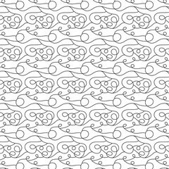 Obraz premium Black and White Squiggle Lines Repeating Pattern