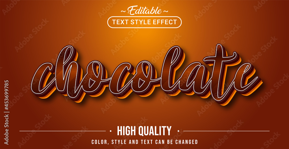 Aufkleber editable text style effect - chocolate text style theme.