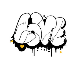 Love. Vector lettering for cards, posters and Valentine's Day wishes.