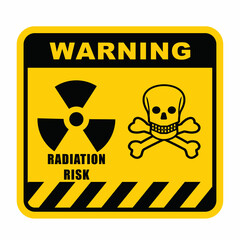 Obraz premium Warning, radiation risk, sign and label vector