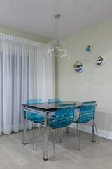 Naklejka na ściany i meble Interior design of dining room in a new house
