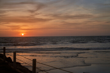 Scenic View of Mazatlán Mexico Beach Pier Sunset