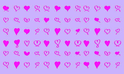 Collection of illustrated heart icons Vector