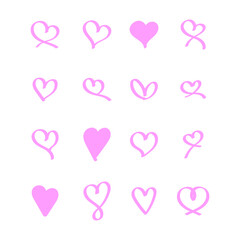 Collection of illustrated heart icons Vector