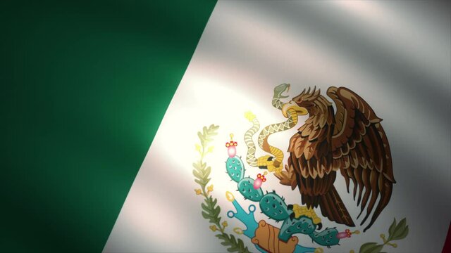 Flag of Mexico Waving in the Wind (Close-up/Panning)