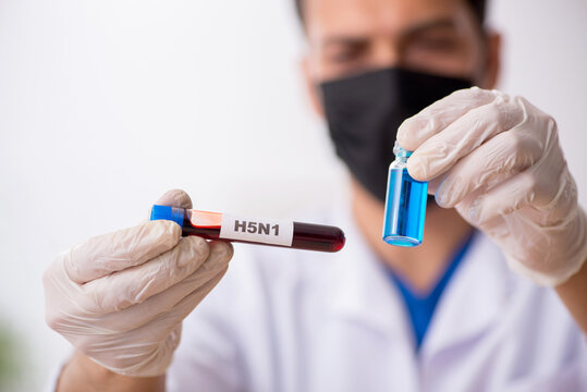 Young Male Biochemist Testing Blood Samples