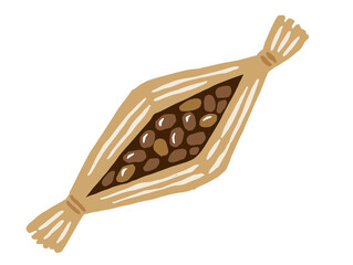 納豆　発酵食品　レトロなベクターイラスト