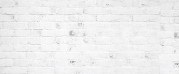 White brick wall concrete banner textured background