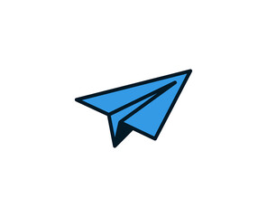 Paper airplane line icon. Vector symbol in trendy flat style on white background. Commerce sing for design.