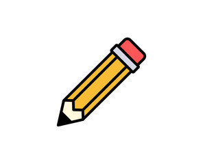 Pencil line icon. High quality outline symbol for web design or mobile app. Thin line sign for design logo. Color outline pictogram on white background