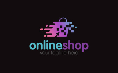 Illustration graphic vector of modern online shopping store logo design template