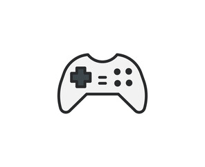 Line Gamepad icon isolated on white background. Outline symbol for website design, mobile application, ui. Electronics pictogram. Vector illustration, editorial stroсk. 