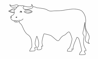 cow line vector illustration