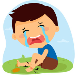 the boy who sprained his ankle from a fall