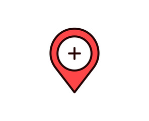 Obraz premium Map pin line icon. Vector symbol in trendy flat style on white background. Travel sing for design.