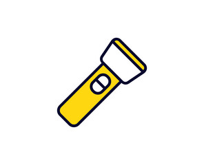 Flashlight line icon. Vector symbol in trendy flat style on white background. Travel sing for design.
