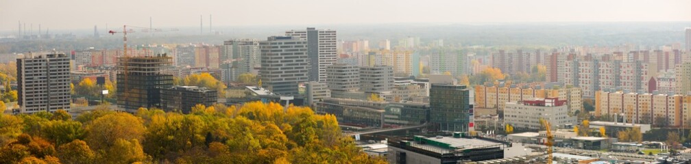 Image of view on modern residental areas of Bratislava outdoors.