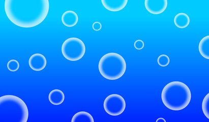 Bubbles pattern blue gradient background