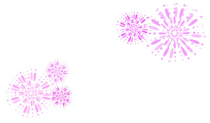 Naklejka na ściany i meble white background with pink fireworks