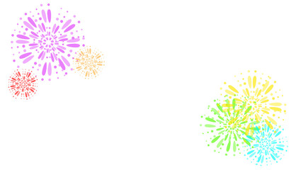 white background with colorful fireworks