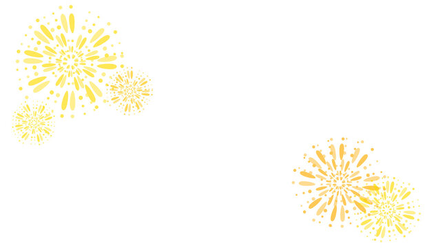 white background with yellow fireworks
