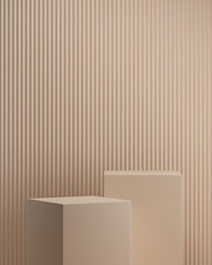 Minimal background.podium with brown background for product presentation. 3d rendering illustration.