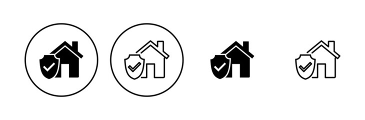 House insurance icon set. house protection icon.