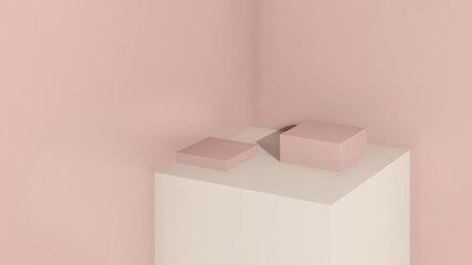 3d render image pastel color podium with colourful background product display advertisement.