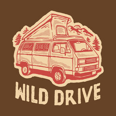 Wild drive van illustration © Alex